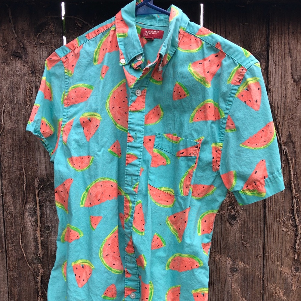 watermelon button down shirt